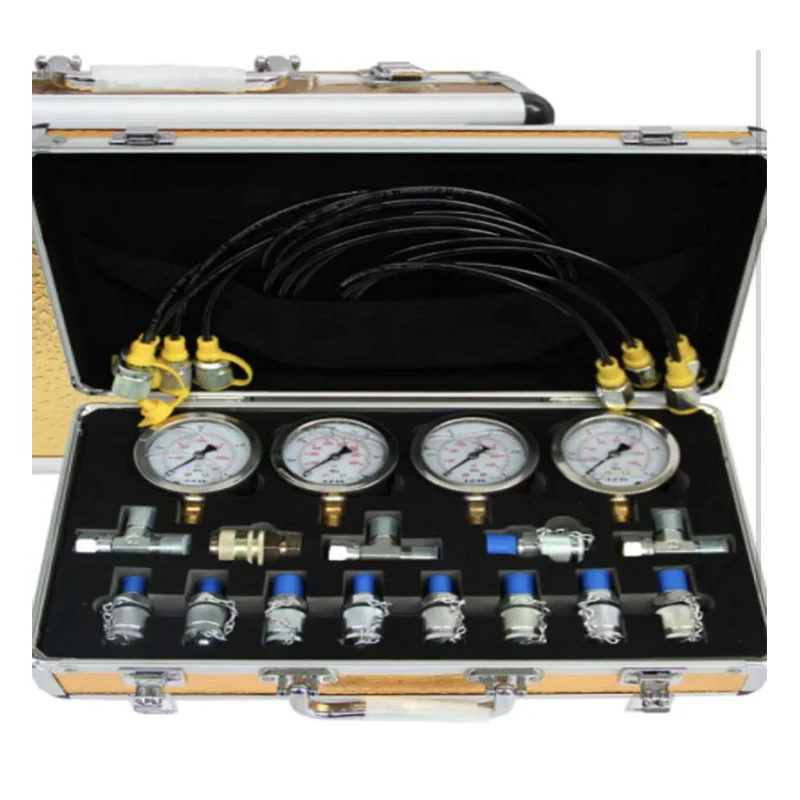 16-joint excavator hydraulic pressure gauge test kit, professional hydraulic measurement toolbox for hydraulic machinery