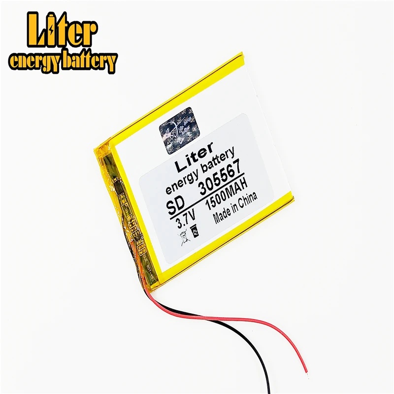 Универсальный литий-ионный аккумулятор 305567 3,7 в 1500 мАч 305565 для планшетного ПК 7 дюймов 8 дюймов 9 дюймов GPS Vedio Game E-Book Power Bank