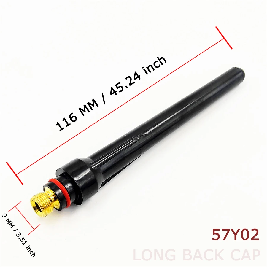 3pcs Long/Medium/Short Back Cap 57Y02 57Y03 57Y04 For Tig WP-17/18/26 Series Welding Torch Accesories