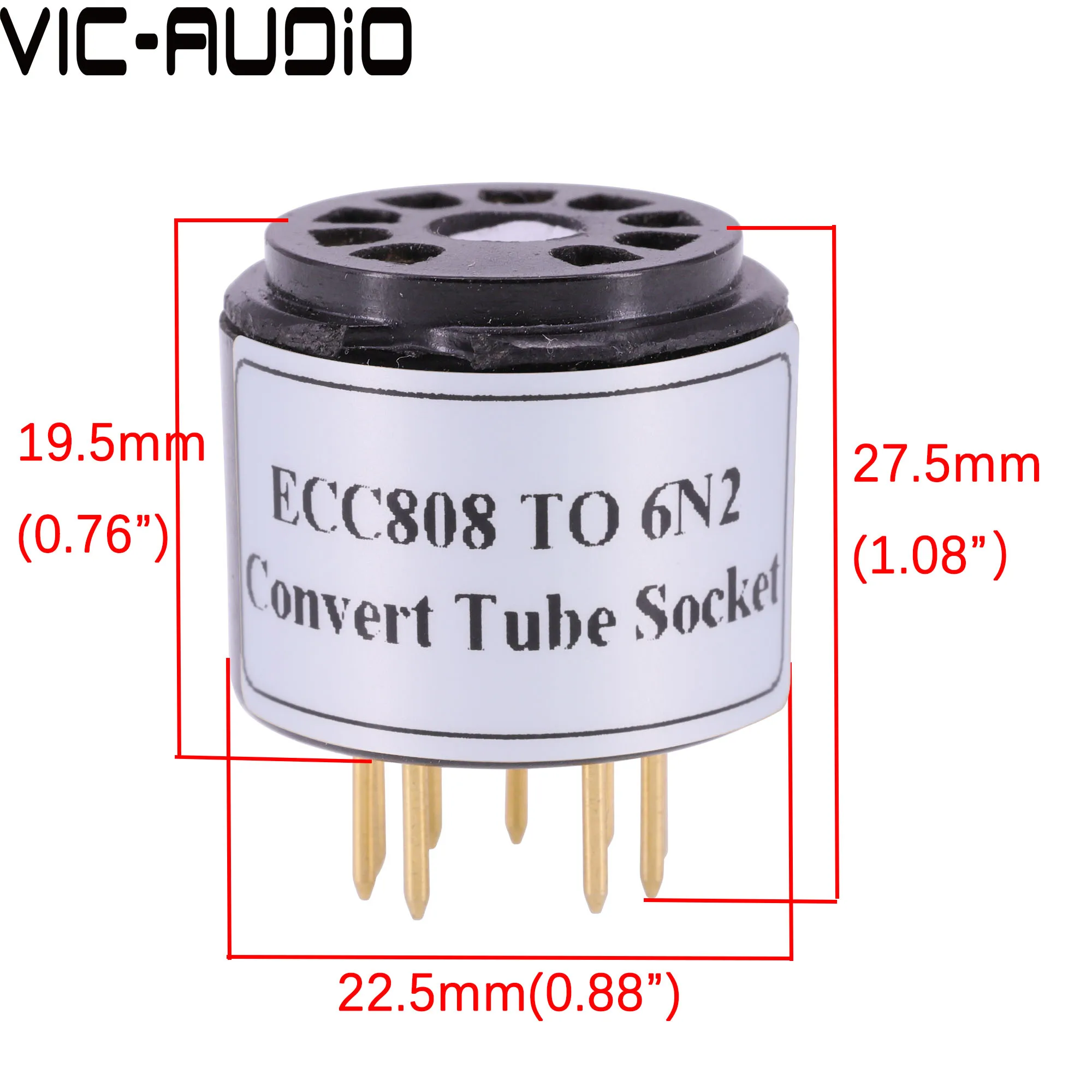 Адаптер ECC808 (сверху)-6N2 6922 E88CC (снизу) с 9 контактами на 9 контактов