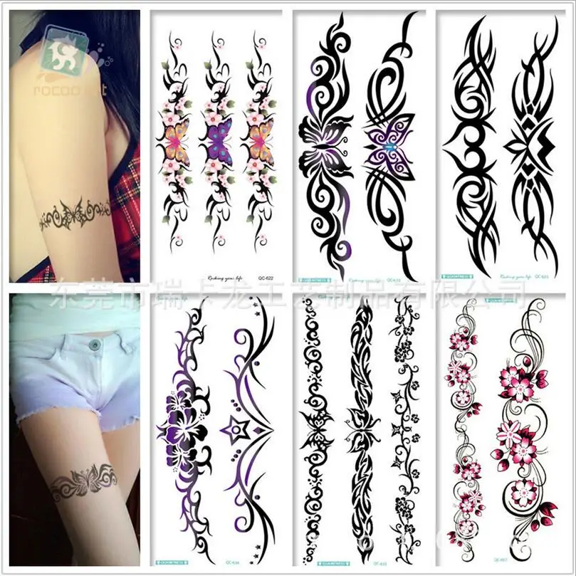 Body Art Sex Products waterproof temporary tattoos for men women Lovely black butterfly design flash tattoo sticker  T1914