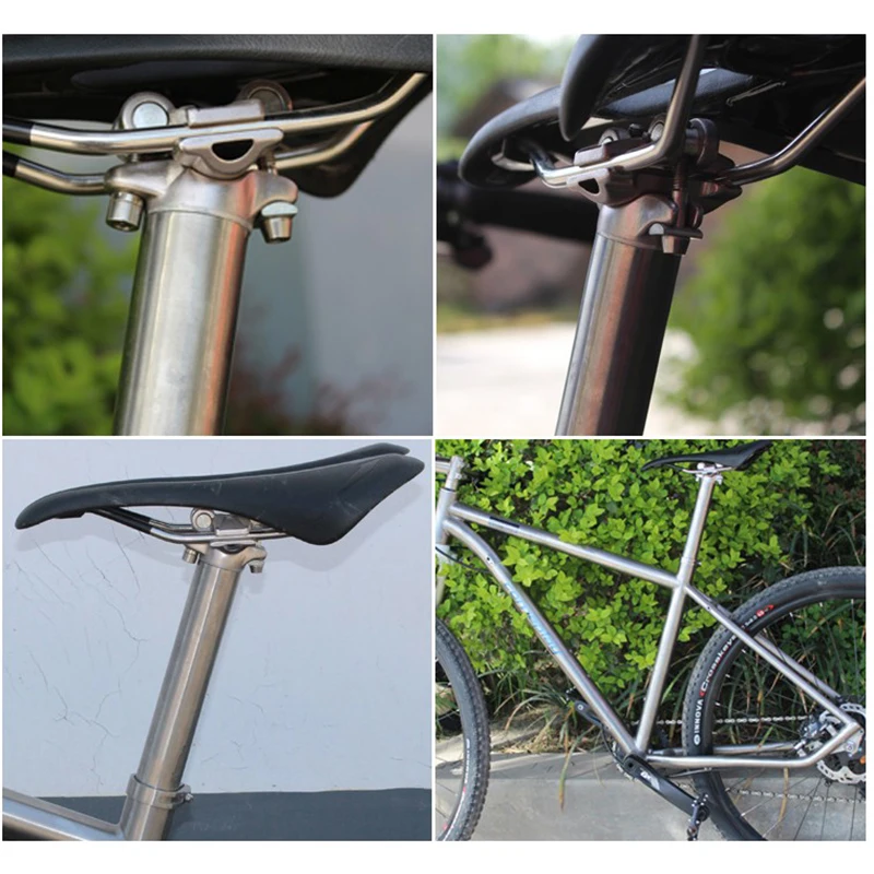 Titanium alloy SEATPOST Bike seatpost for MTB/Road bicycle seat post 27.2/30.9/31.6mm*350mm titanium seat tube Aluminum head