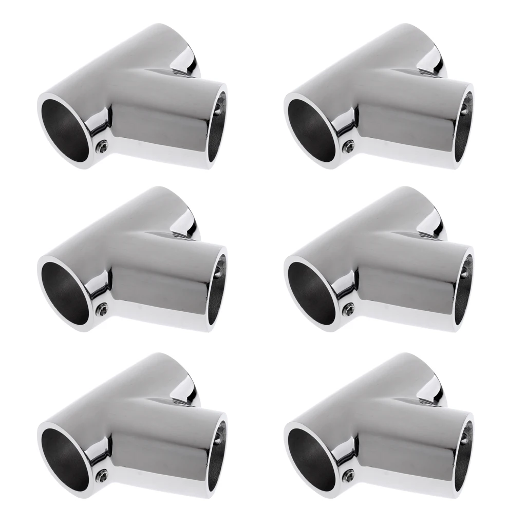 6pcs Boat Hand Rail Fitting - 60 Degree Tee- 316 Marine Stainless Steel 22mm