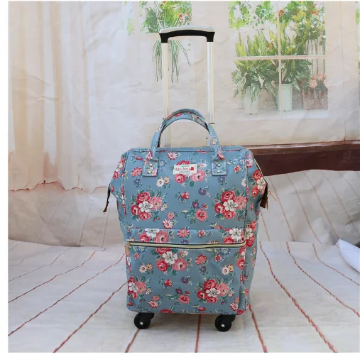 Women carry-on hand luggage bag rolling luggage bakcpack bag women 20 inch cabin travel Trolley Bags on wheels Trolley Suitcase