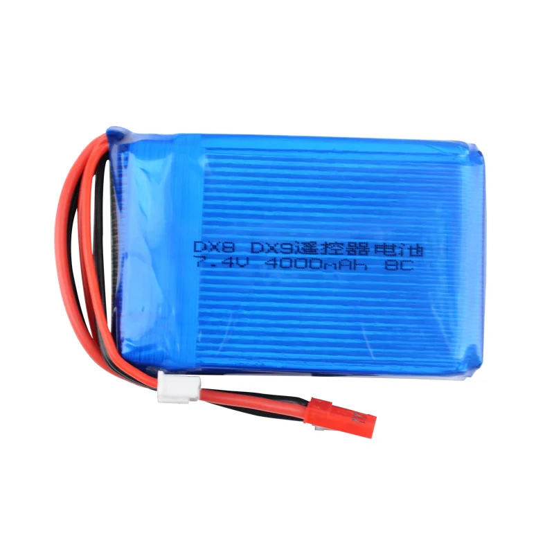 Oryginalny 7.4V 4000mAh 8C nadajnik bateria Lipo wtyczka JST Spektrum DX9 DX8 DX7 DX6E nadajnik zdalnego sterowania baterii