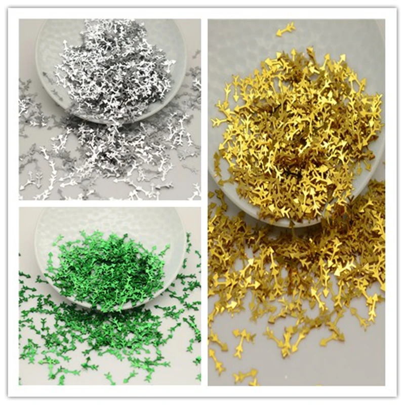 1000pcs(50g) 3*10mm Christmas Angel Cupid's Arrow PVC Sequin Flat Paillette Hologram Sequins Decoration Scrapbook DIY