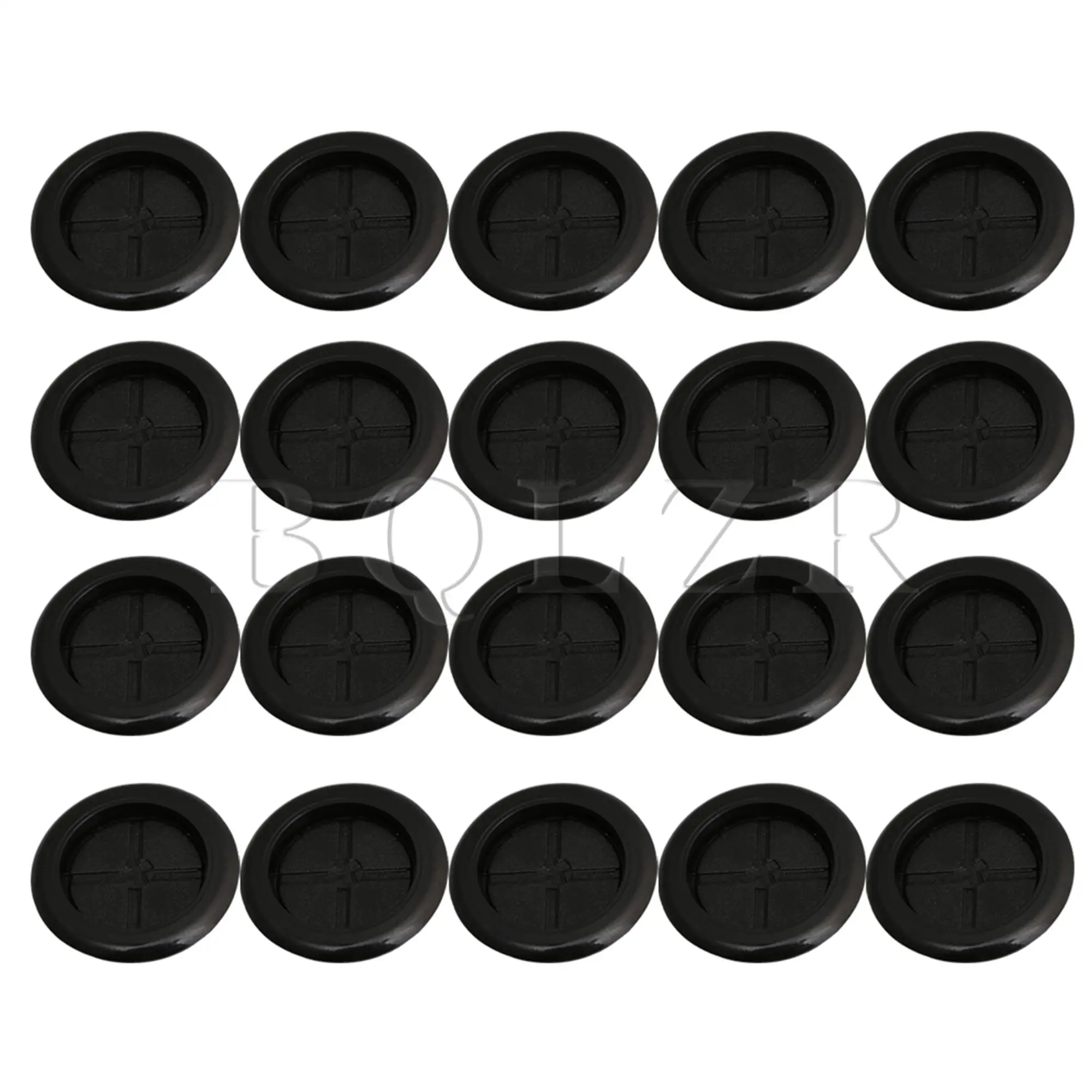 

BQLZR 20pcs Black Rubber Round Wiring Grommets One Side 40MM Dia/Two-sided 30MM Diameter