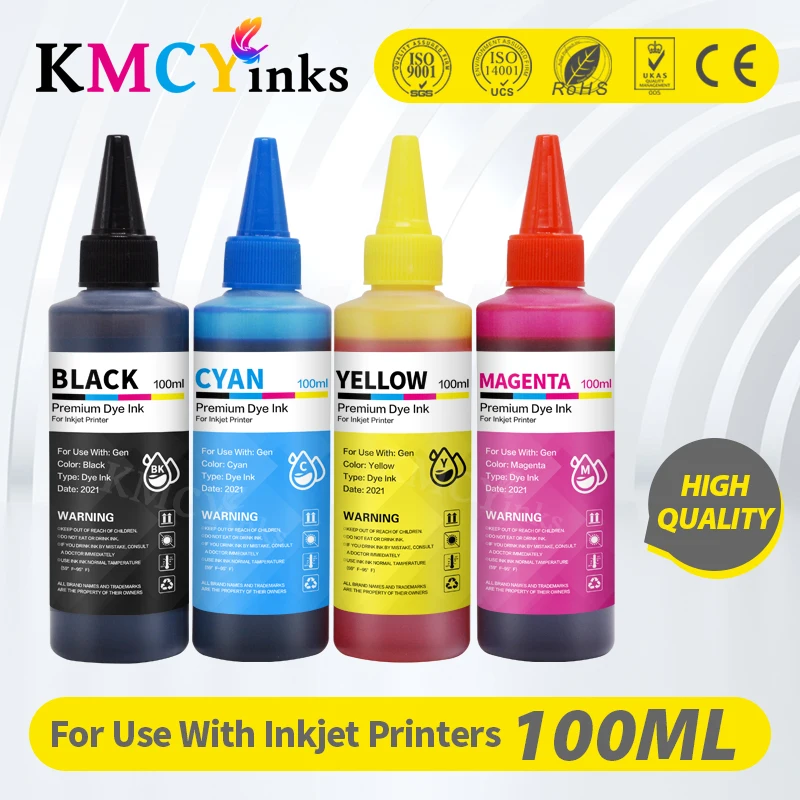 

KMCYinks Universal Dye Ink For HP 178 364 564 655 678 862 711 920 932 933 934 935 950 951 953 954 955 970 971 XL Inkjet Printer