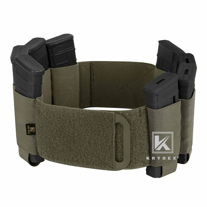 KRYDEX 4 x AR Magazine Pouches Elastic Cummerbund For LBT LBX FCPC Vest Accessories RANGER GREEN Stretch Cummerbund 2PCS/Set