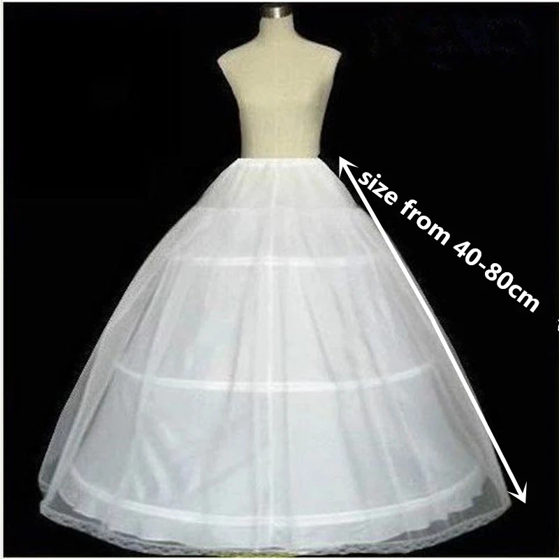 White Toddler Petticoat for Girls Kids Crinoline Underskirt Flower Girl Tulle Dance Dress Puffy Skirt Jupon 3Hoop