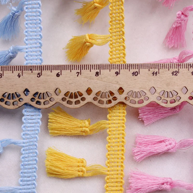 Polyester Cotton Fringe 5/10Yards 4.0cm Lace Tassel Trimming Colorful Ribbon Garment Sewing Accessory Curtain Decorative