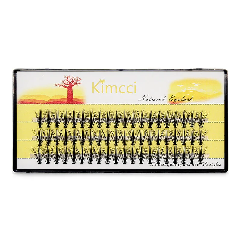 Kimcci 20D Natural Long Individual Eyelash Extension Cluster Faux Eyelashes 60 Bundles/box Professional Makeup Mink Flare Lashes