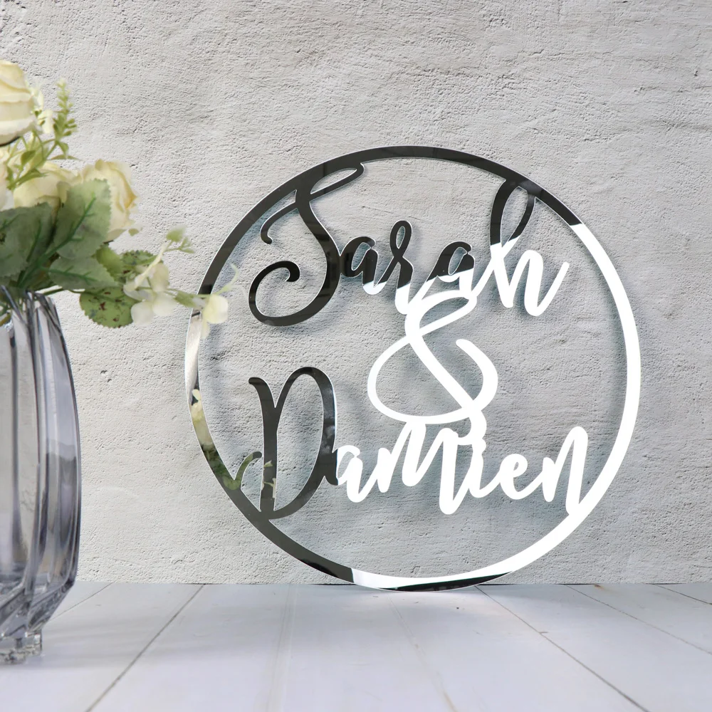 Custom Wedding Sign Hoop Photo Prop Wall Sign For Bride & Groom Personalized Wedding Sign Hoop Style Name Acrylic Decor Receptio