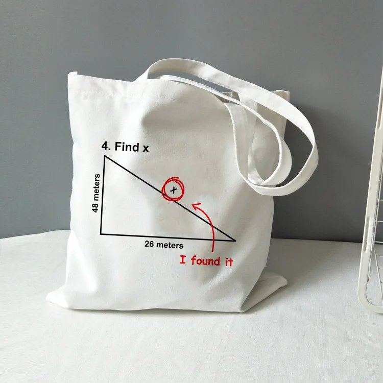 Fashion Shopping Bag Mathematics Tote Bag Canvas All You Need Is Love Math Graphic Travel Storage Shoulder Bag Student Book Bag