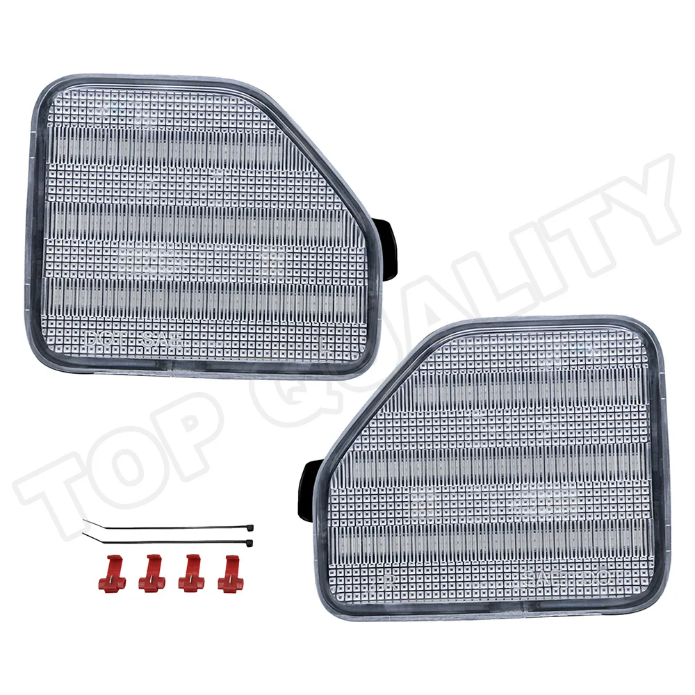 For 2018 2019 2020 Jeep Wrangler JL Clear Lens LED Side Mark Light LED Rear Bumper Reflector White Tail Lamp 2Pcs