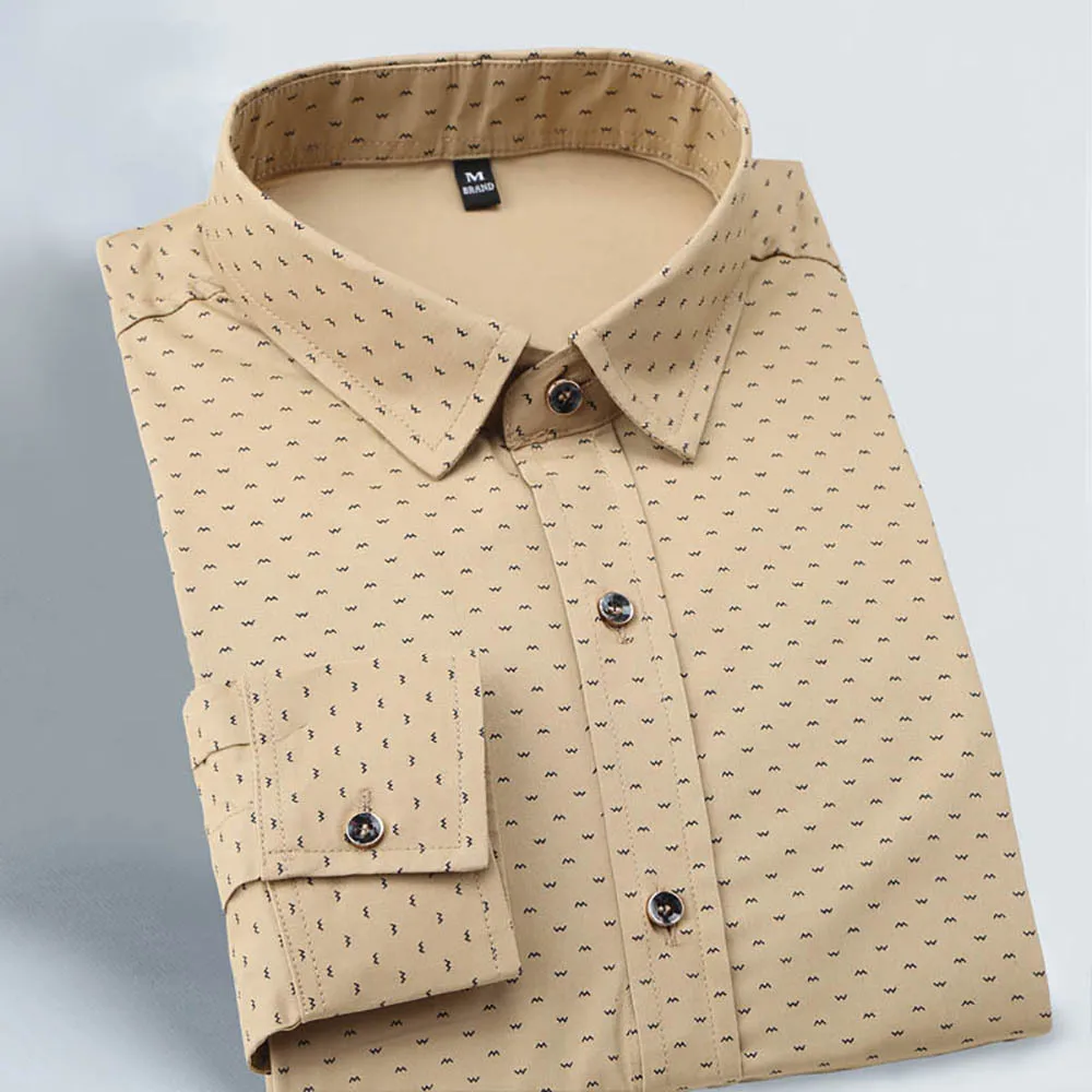 MRMT 2024 Brand Spring and Autumn New Men's Shirts  Printing Shirt for Male Long-sleeved Checker Shirt