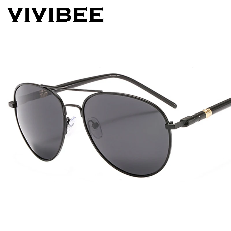 

VIVIBEE Unisex Pilot Sunglasses Polarized Men 2024 Trending Aviation Alloy Metal UVA UVB MALE Driving Women Sun Glasses