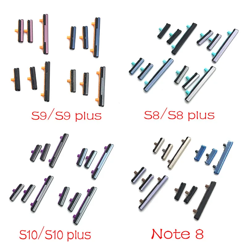 New SIde Volume Button Power ON / OFF Buttton Key Set For Samsung Note 8 S8 S9 S10 Plus Replacement Parts