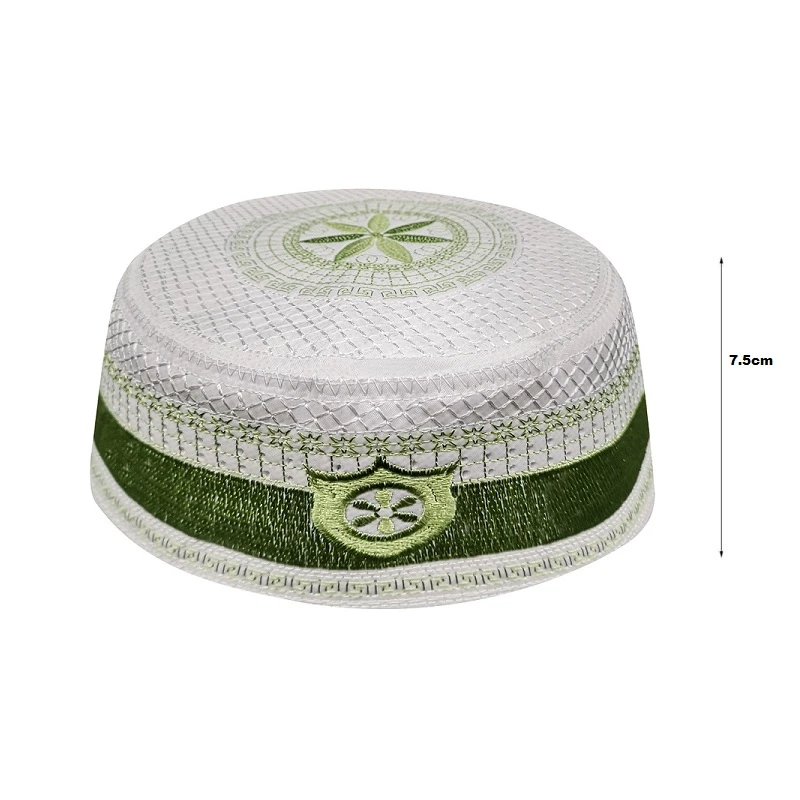 Gorro masculino chapéu muçulmano verde árabe judeu kippah árabe musulman kippot oração hijab caps roupa islâmica