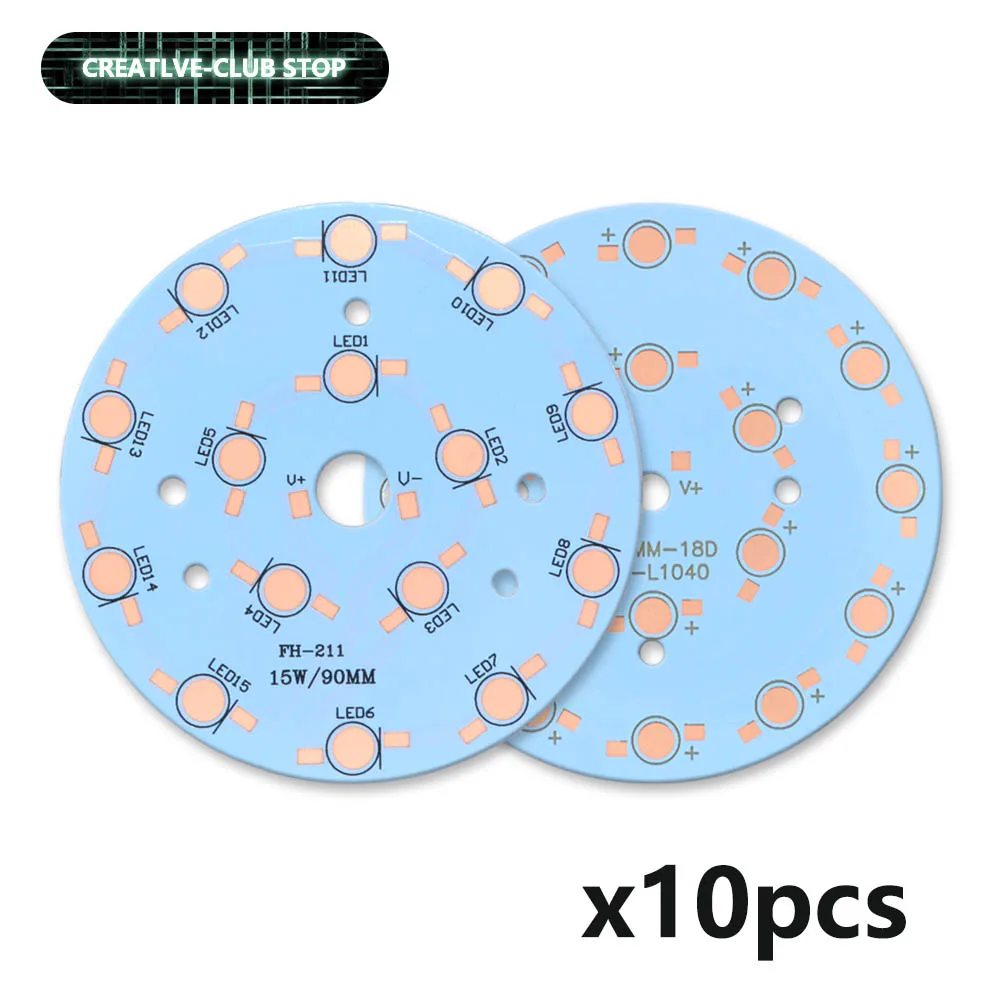 10 pz LED PCB Board rotondo piastra di Base in alluminio dissipatore di calore 9W 12W 15W 18W 21W 24W raffreddamento dissipatore di calore substrato