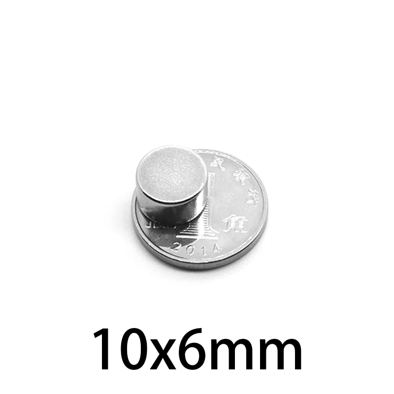 

10-100pcs 10x6mm Round Powerful Magnet Fridge Bulk Sheet Neodymium Disc Magnet 10mmx6mm Permanent NdFeB Strong Magnets 10*6 mm