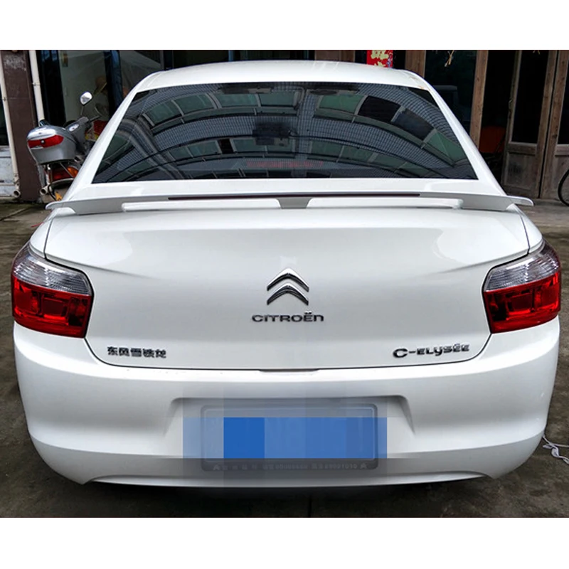 ABS Plastic Unpainted Primer Tail Wing Decoration Fit for Citroen Elysee Rear Trunk Spoiler 2014-2017