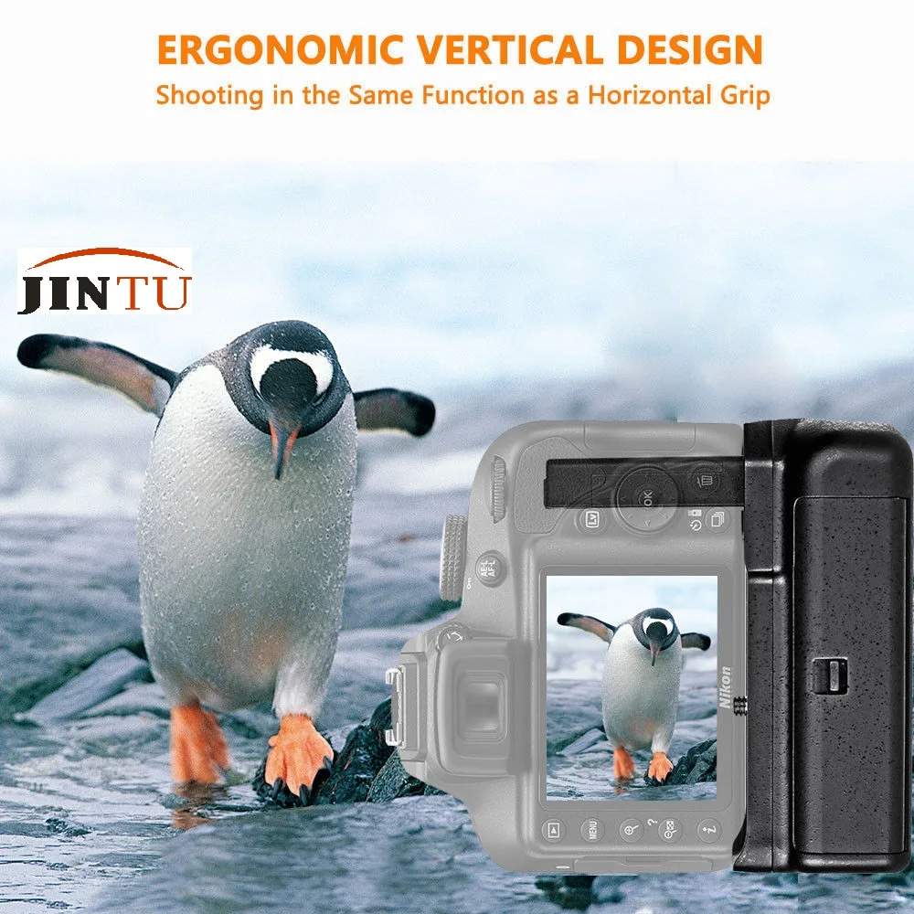 캐논 EOS 550D 600D 650D 반란군 T2i T3i T4i DSLR 카메라 BG-E8 LP-E8 수직 셔터 그립 홀더에 대한 JINTU 프로 배터리 그립