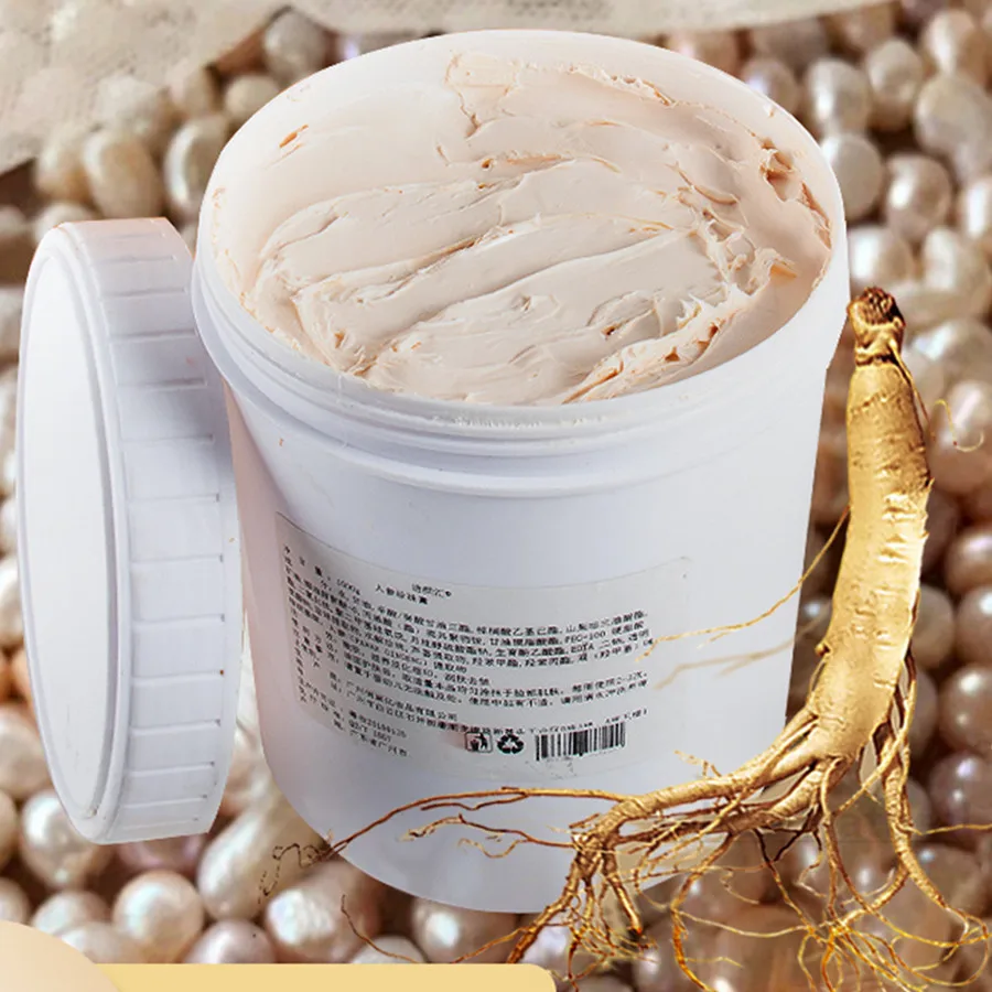 Ginseng-Crema de perlas blanqueadora, crema de día, imprimación para eliminar el acné, 1000g, se puede usar en la Base del maquillaje