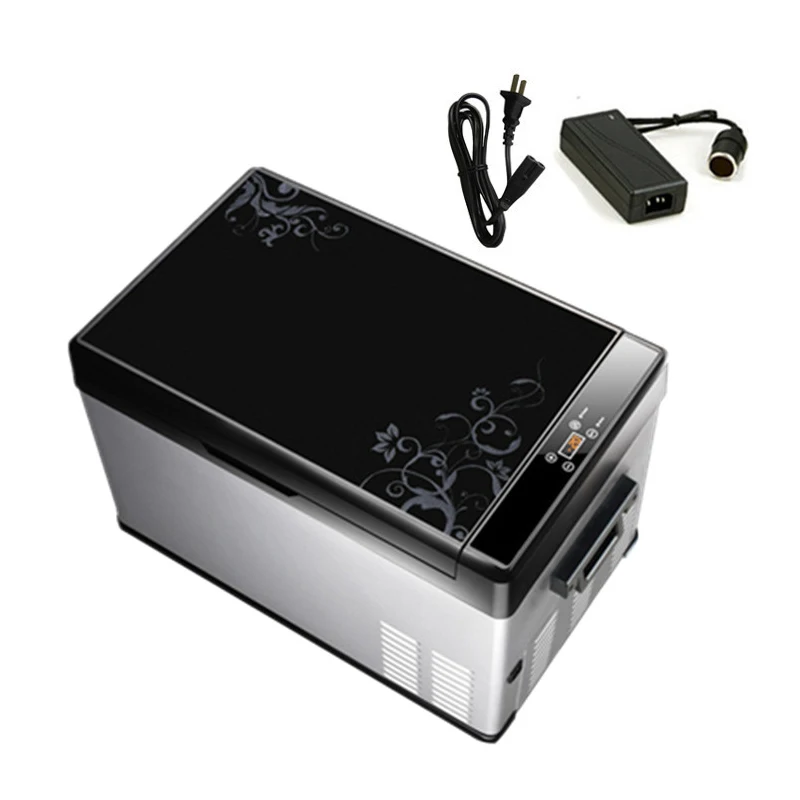 Frigorifero per auto Frigorifero congelatore di grande capacità 12V/24V a doppio uso per auto a compressione fredda da 30 litri per piccole auto