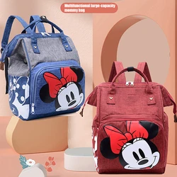 Mamãe saco de maternidade disney mickey mouse fralda à prova dwaterproof água mochila saco de armazenamento grande capacidade carrinho de bebê moda saco de viagem