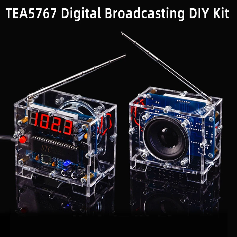 

FM Radio DIY Kit TEA5767 87MHz-108MHz FM Radio Receiver DC 5V Power Digital Display 5W 8ohm Speaker Antenna FM Digital Radio