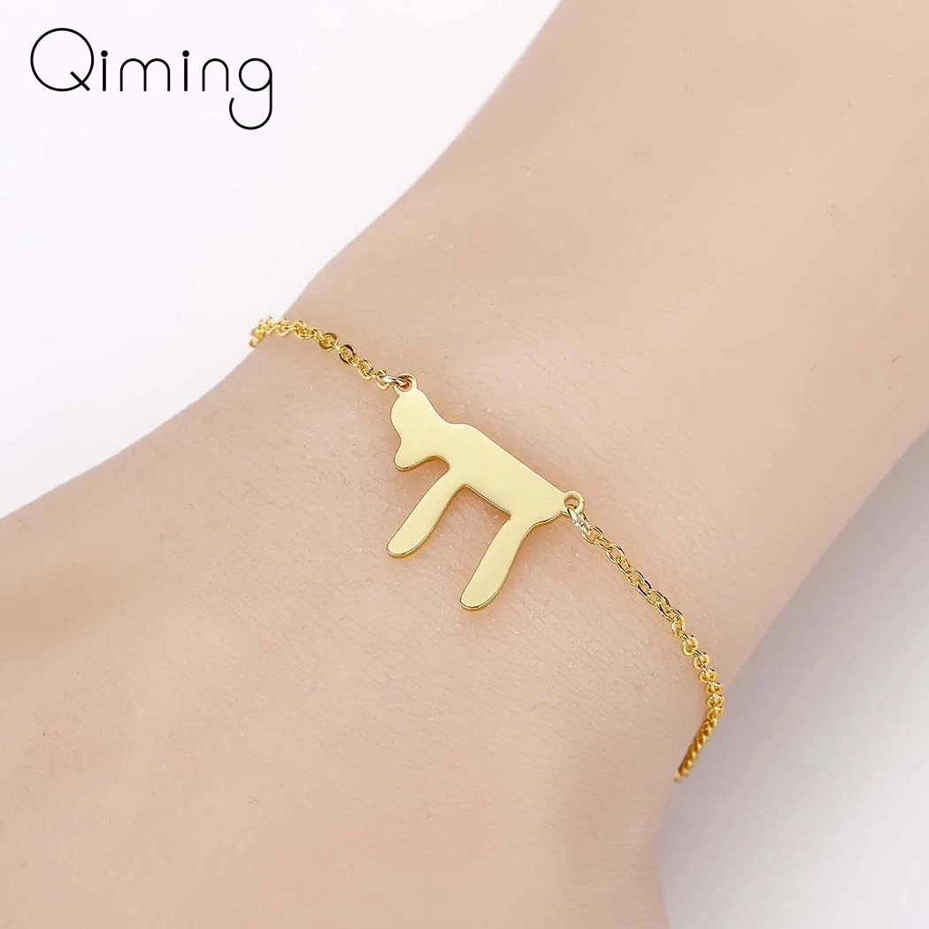 Classic Jewish Chai Chain Pendant Bracelet Women Bangle Jewelry for Mitzvah Hanukkah Collars Judaism Symbol Wheat Bracelet Charm