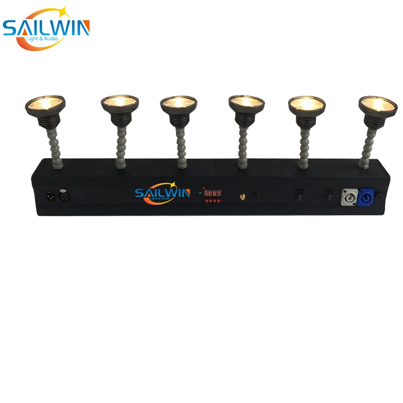 6X10W 60W 6 Head DMX LED Pinspot Light Warmwhite/Coolwhite Chargable Battery Powered Wireless For Wedding Party Club