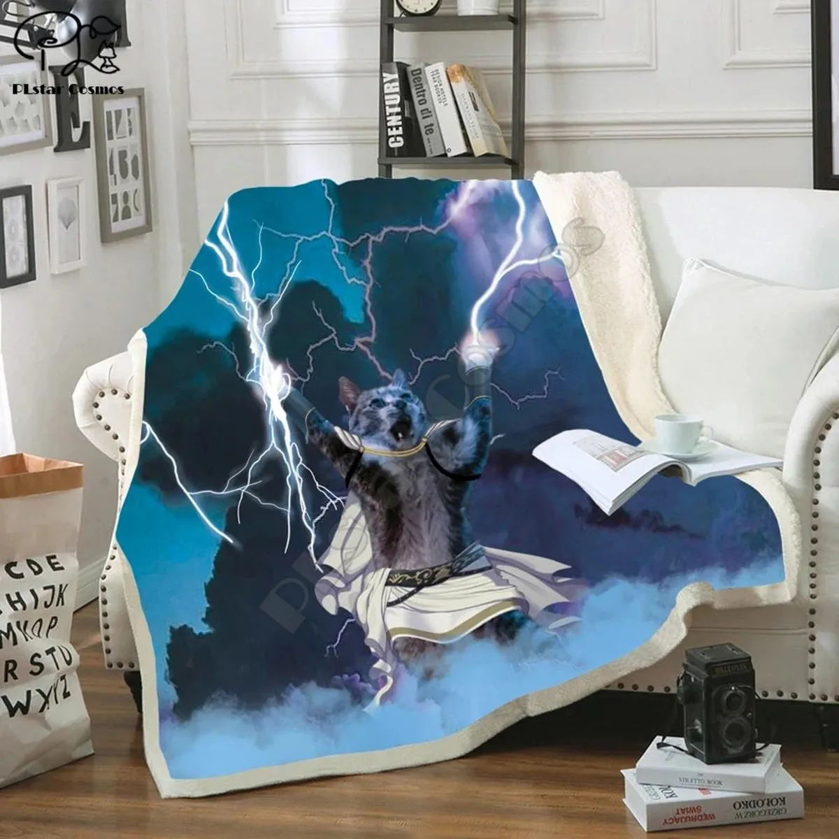 

All Hail Zeus Cat- Fleece Blanket 3D full printed Wearable Blanket Adults/kids Fleece Blanket drop shippng style-1