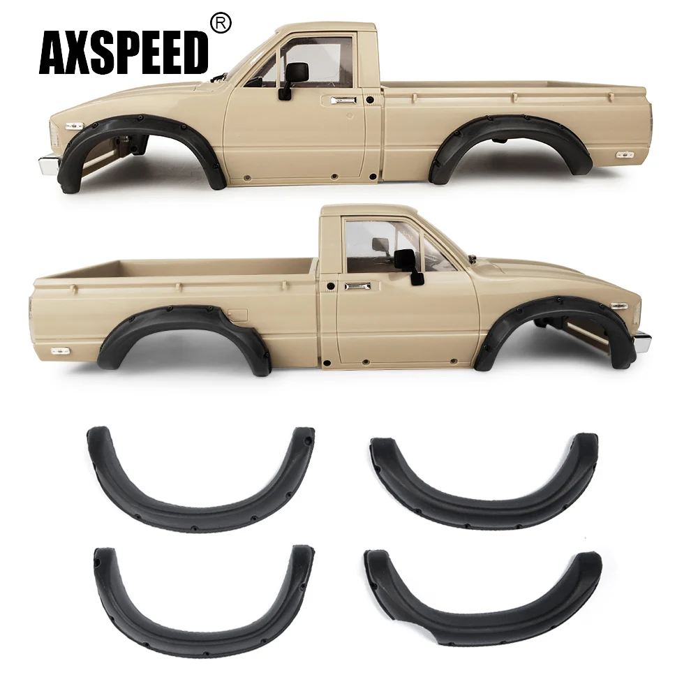 AXSPEED 4Pcs Rubber Fender Flares Prevent Scratch Wheel Eyebrow for Tamiya TF2 Mojave 1/10  RC Crawler Body Parts