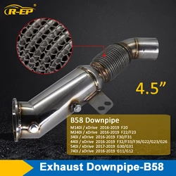 Downpipe Fits for BMW B58 Motor M140i M240i 340i 440i 540i 740i X3 X5 F20 F23 F30 F33 G30 G11 4.5inch Stainless Steel Pipe