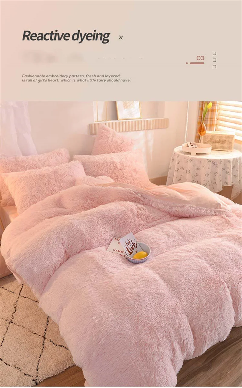 YIRDDEO Set copripiumino full size con frange con pompon e morbido set