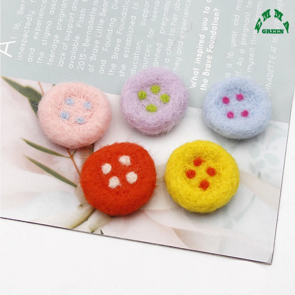 Wool Felt Balls Round Button Wool Felt Balls 10pcs Colorful Poms Ball Crafts For DIY Decoration Sewing Supplies