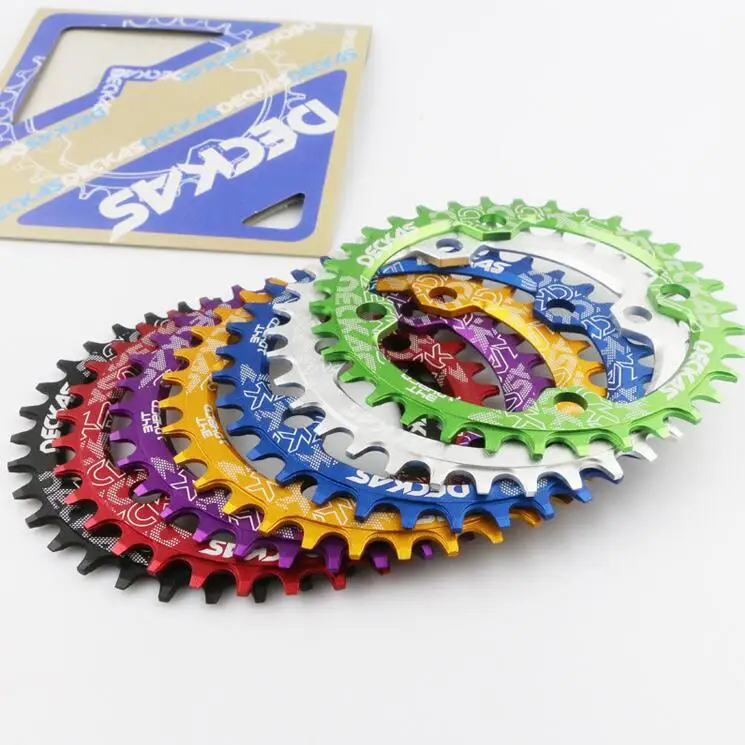 Deckas Round Narrow Wide Chainring, MTB Mountain Bike, Bicycle Crankset, Tooth Plate Parts, 104 BCD, 32T, 34T, 36T, 38T