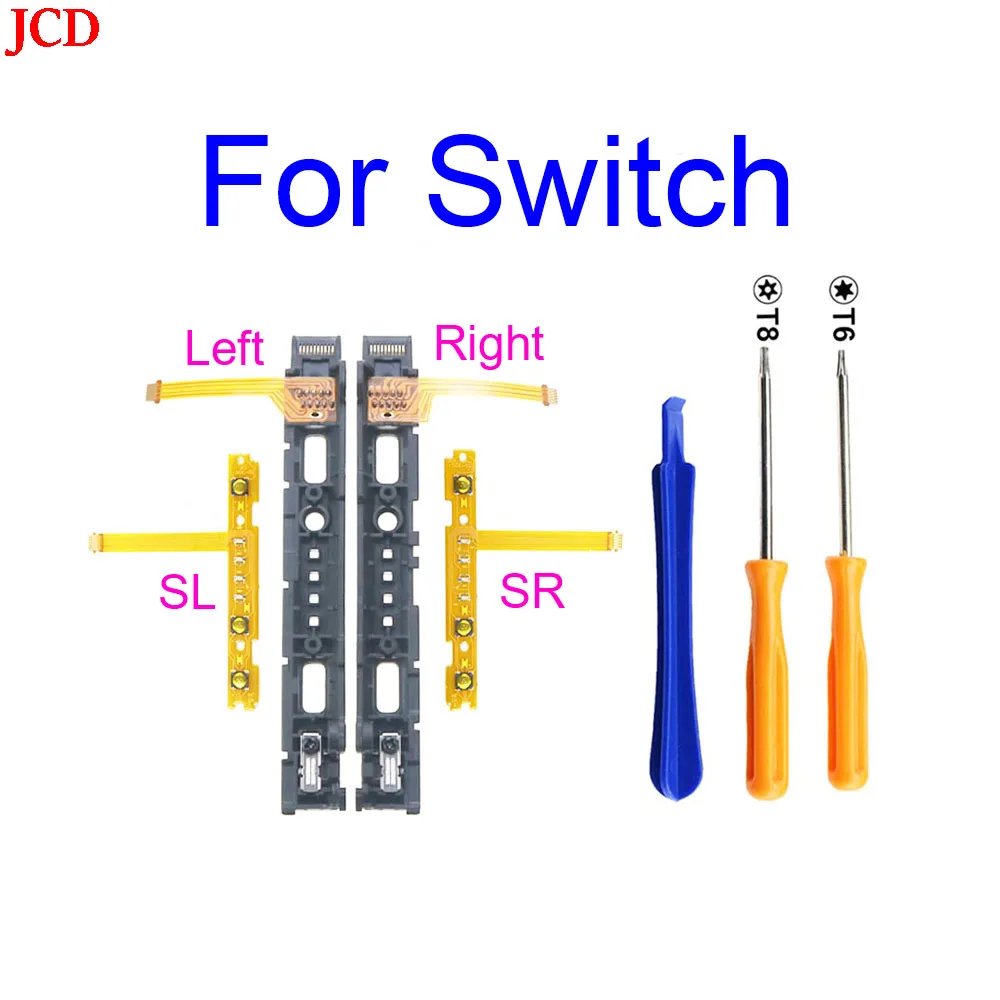 

JCD 1pcs Replacement Joy-Con Left Right Slider Rail & L/R SL SR Button Key Flex Cable For Nintend Switch NS Joy-con Controller