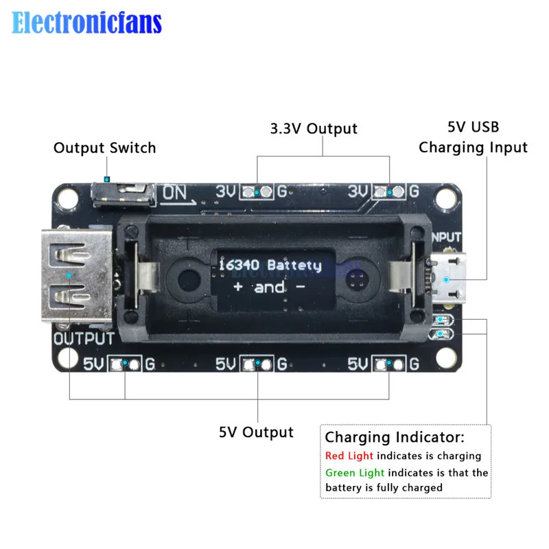 Dual 18650 Lithium-Batterie-Shield V8 Micro-USB-Powerbank-Modul 3V1A 5V 3A für Raspberry Pi Wifi ESP8266 ESP32 Ladevorrichtung – Detail 22