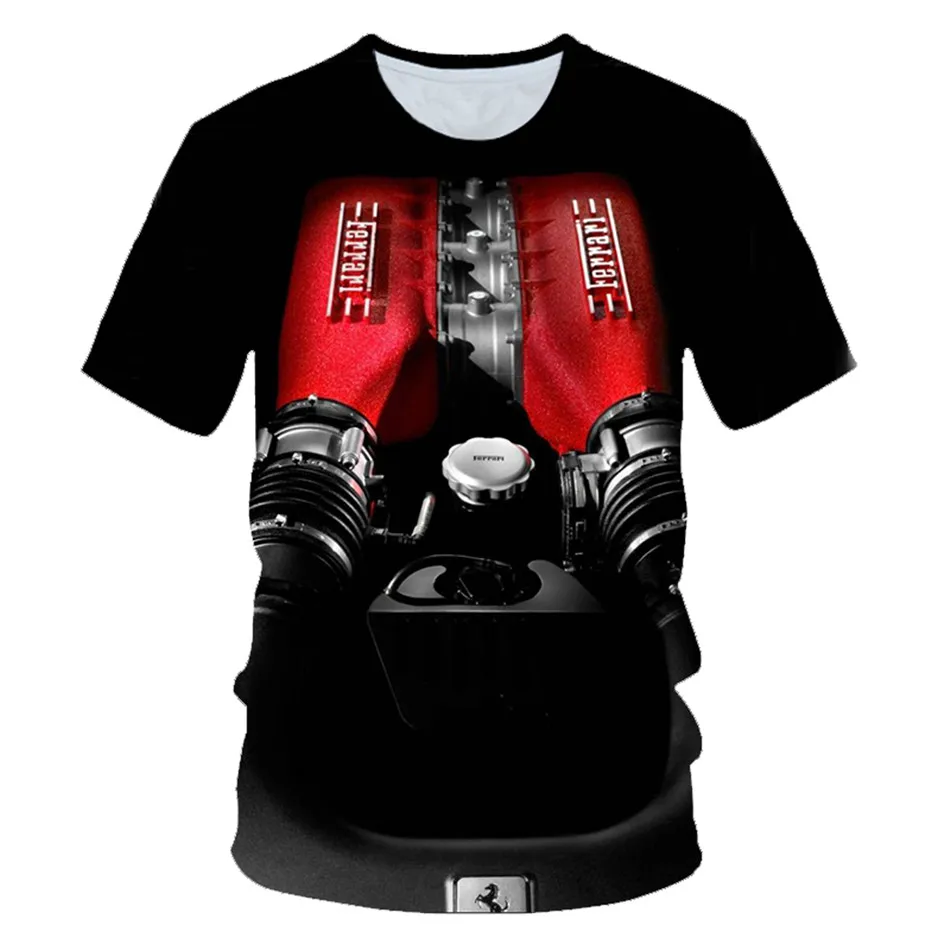 2023 Summer Kids 3D T-Shirt Boys Girls Motorcycle Car V 12 Engine Power Brand Design T Shirt Children Funny Tshirt Clothes Tops