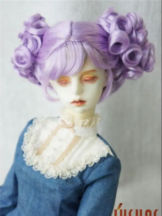 

JD292 1/3 SD Pretty Purple BJD Synthetic Mohair Wigs Suit For Size 8-9inch Double Bowl Braid Doll Hair Wig Cheap Wholesale Price