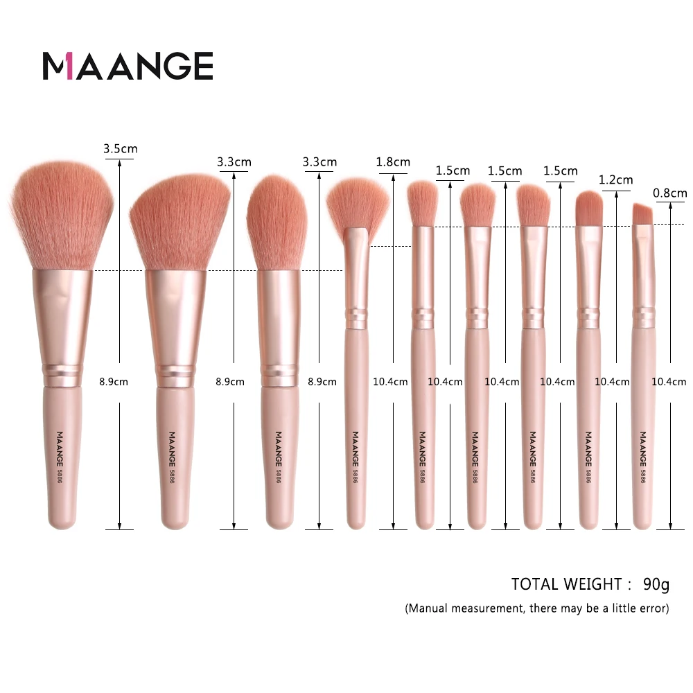 MAANGE 7/9pcs makeup brush set with case professional Powder Blush Eyeshadow Concealer Eye Make Up Brush Cosmetics Beauty Tool