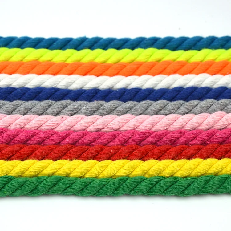 5mm Thick Cotton Rope DIY Craft Braided Color Rope Decoration Beam Mouth Binding Decorative Sewing Cloth Three-strand Thread 5m