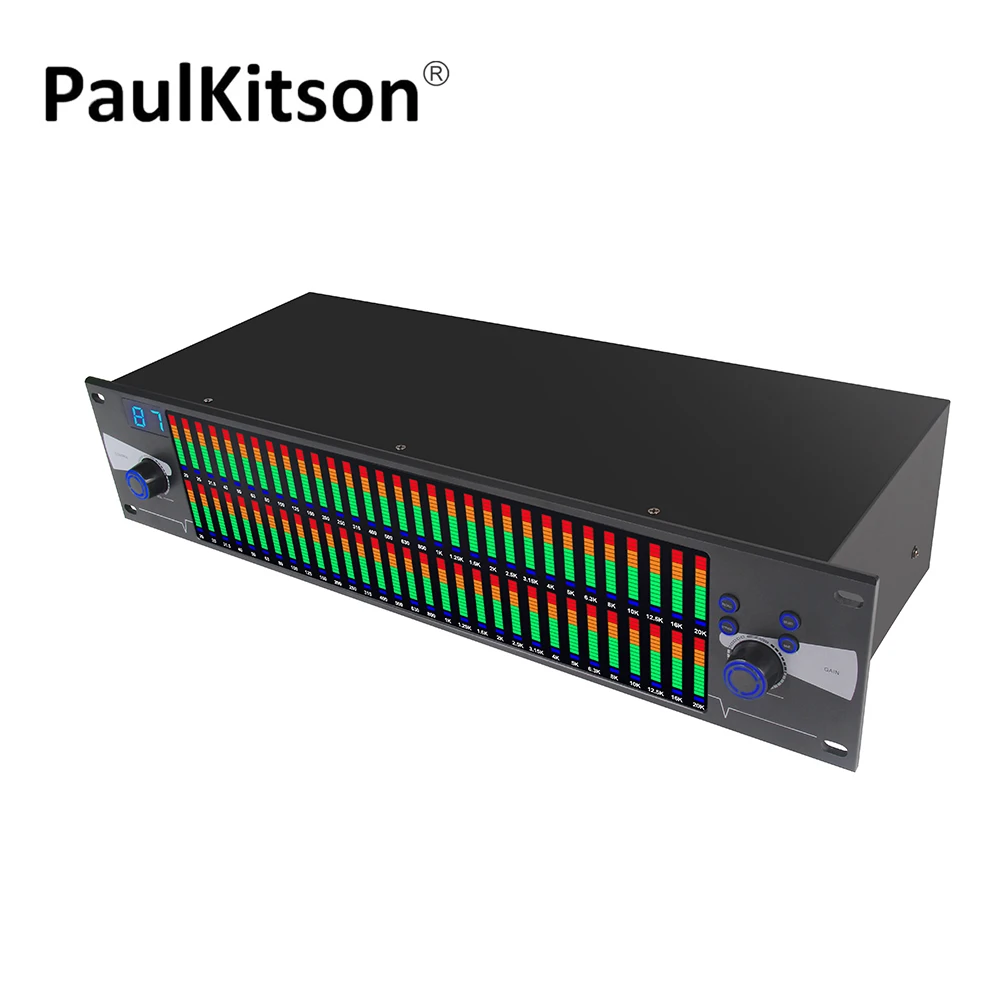 جهاز 2U معادل الصوت ثنائي الطيف 31 نطاقًا رقميًا للتأثير الصوتي DSP Equalizador نظام صوت كاريوكي المنزلي للمسرح
