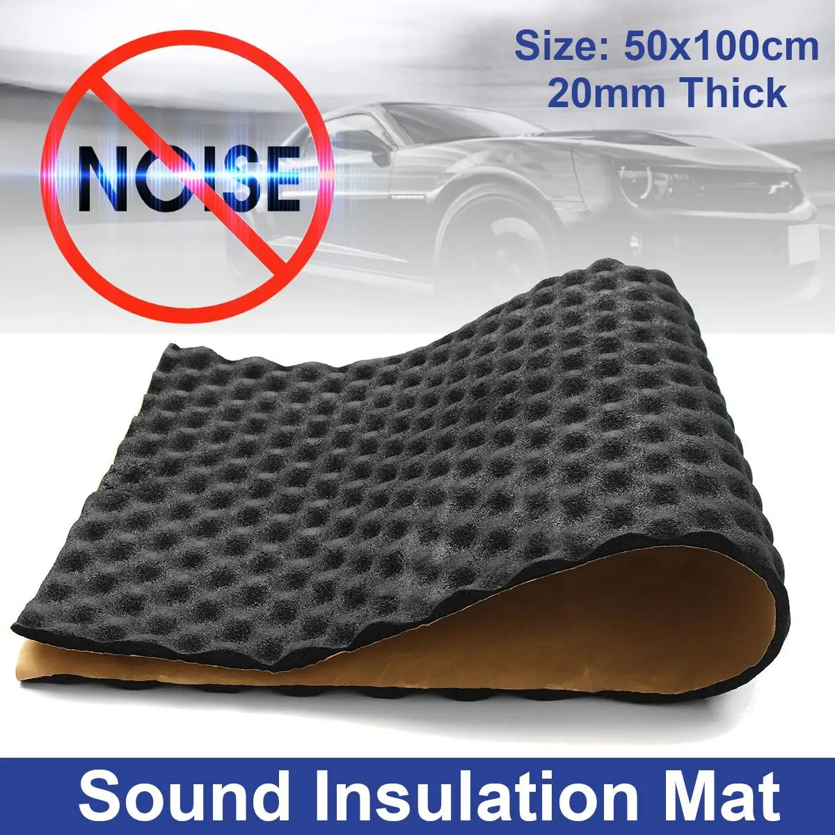 1/2/3PCS 50x100cm 20mm Car Sound Hot Deadener Mat Noise Proof Bonnet Insulation Deadening Hood Engine Firewall Heat Foam Cotton