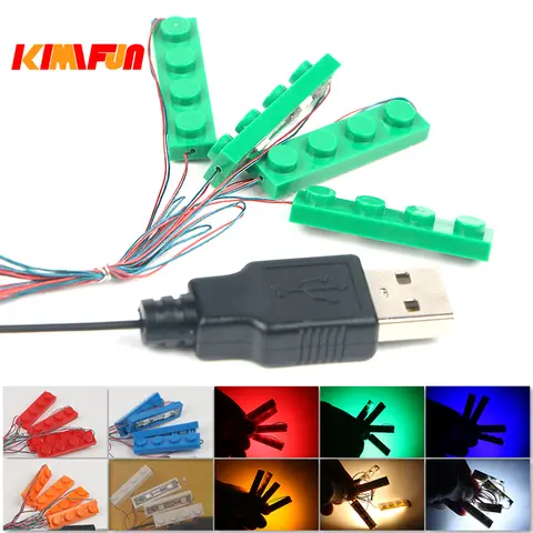 2 Sets 4 in 1 Led Light Set Building Block City 1X4 Street Ceiling For lego Light Lamp Model Decoration USB House DIY Toys Fit