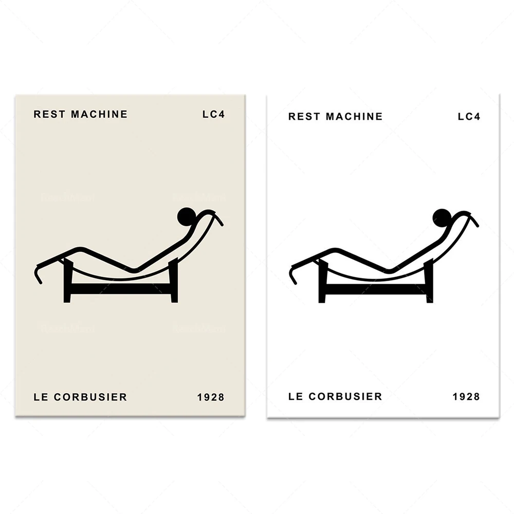 Le Corbusier poster, chair poster, Bauhaus poster, medieval poster, medieval furniture, Ron Champ, Villa Savoy, architectural po