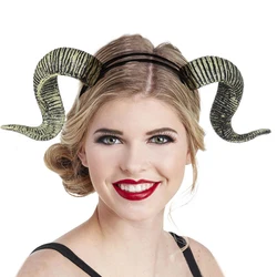 Women Men Adults Sheep Horn Headband Cosplay Decor Hair Clip Xmas Halloween Headwear Hairband Props Demon Evil Gothic Handmade